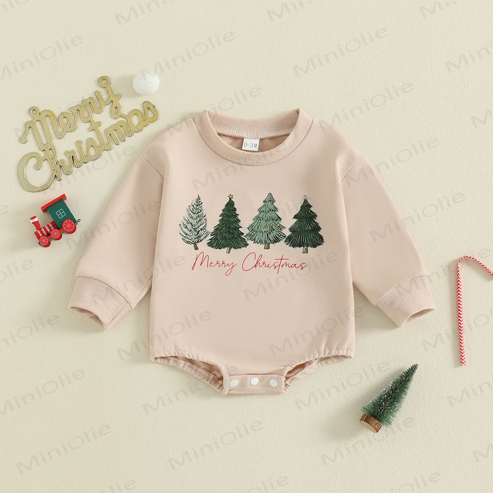 MERRY CHRISTMAS Baby Tree Bodysuit