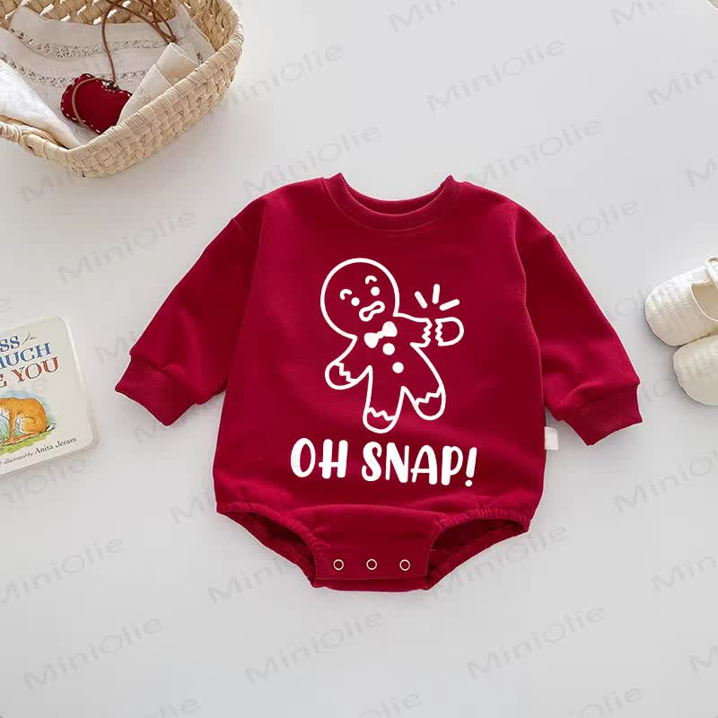 OH SNAP Baby Gingerbread Man Red Bodysuit