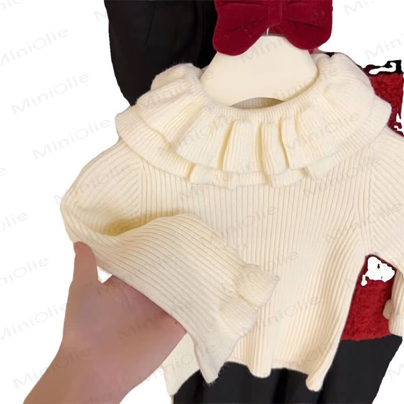 Toddler Girl Cute Fleece Christmas Bud Sleeveless Dress