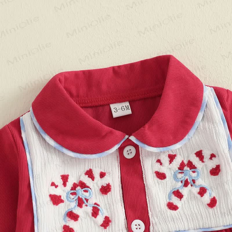 Baby Christmas Santa Claus Collar Bodysuit