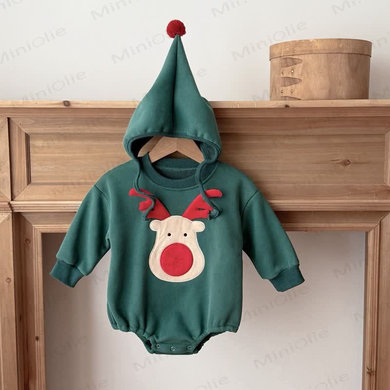 Baby Christmas Deer Bodysuit and Hat