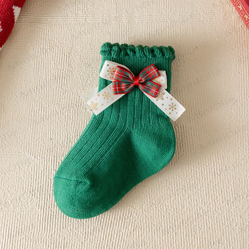 Baby Toddler Christmas Bow Socks