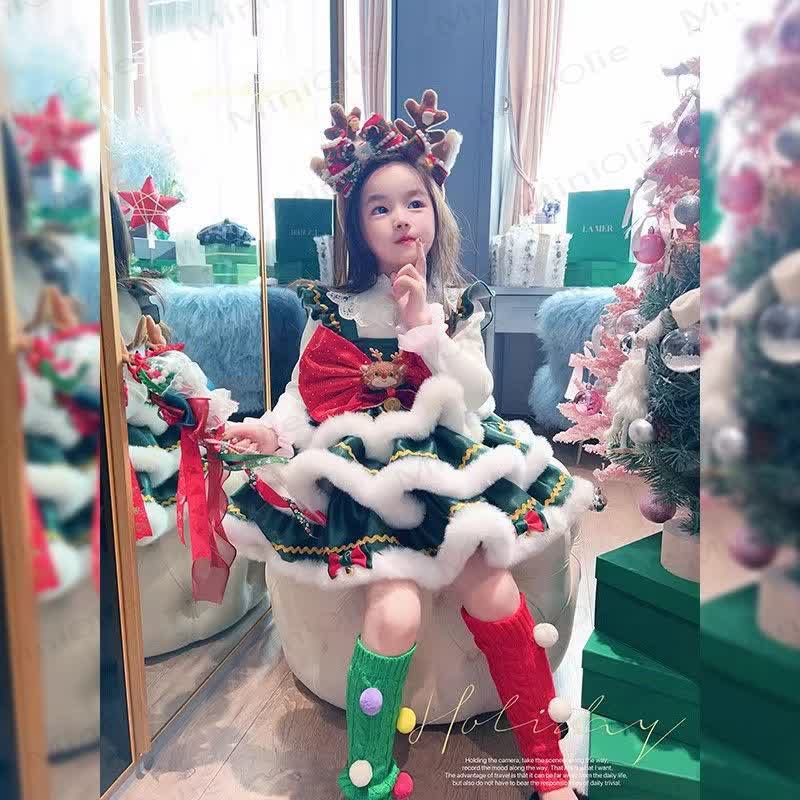 Toddler Kid Girl Bow Green Dress