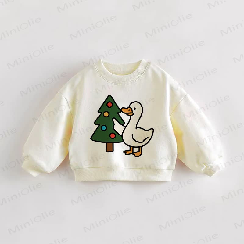 Baby Toddler Christmas Goose Cream Sweatshirt