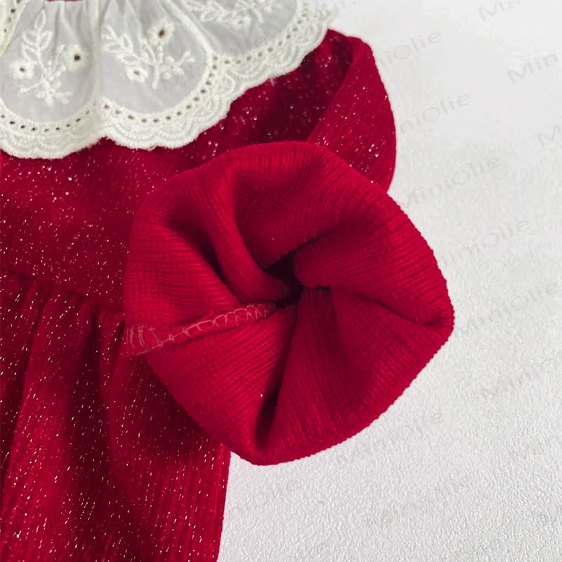 Baby Bows Lace Red Bodysuit