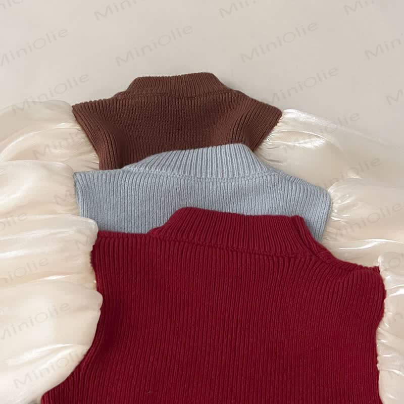 Toddler Girl White Bow Knitted Christmas Dress