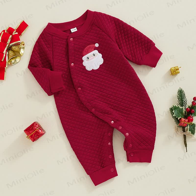 Baby Embroidered Christmas Pattern Romper