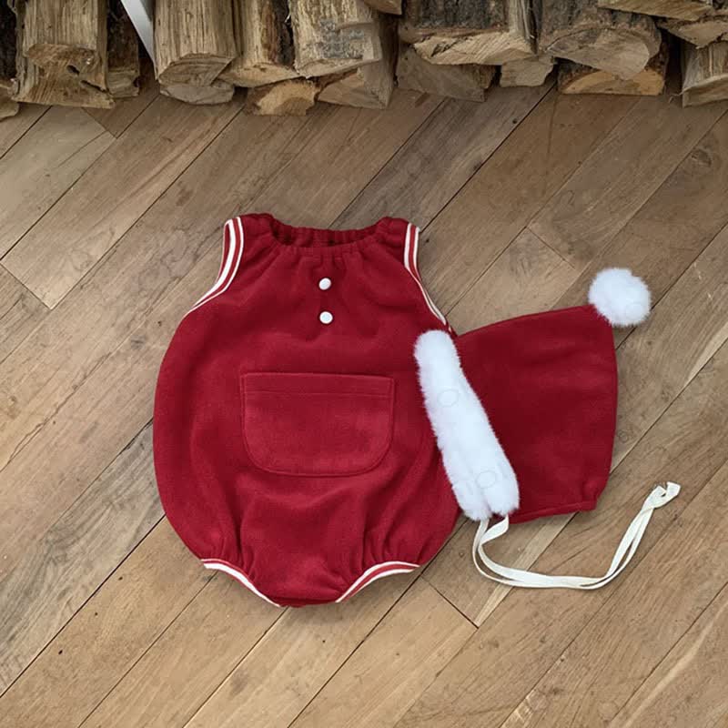 Baby Pocket Sleeveless Bodysuit with Hat
