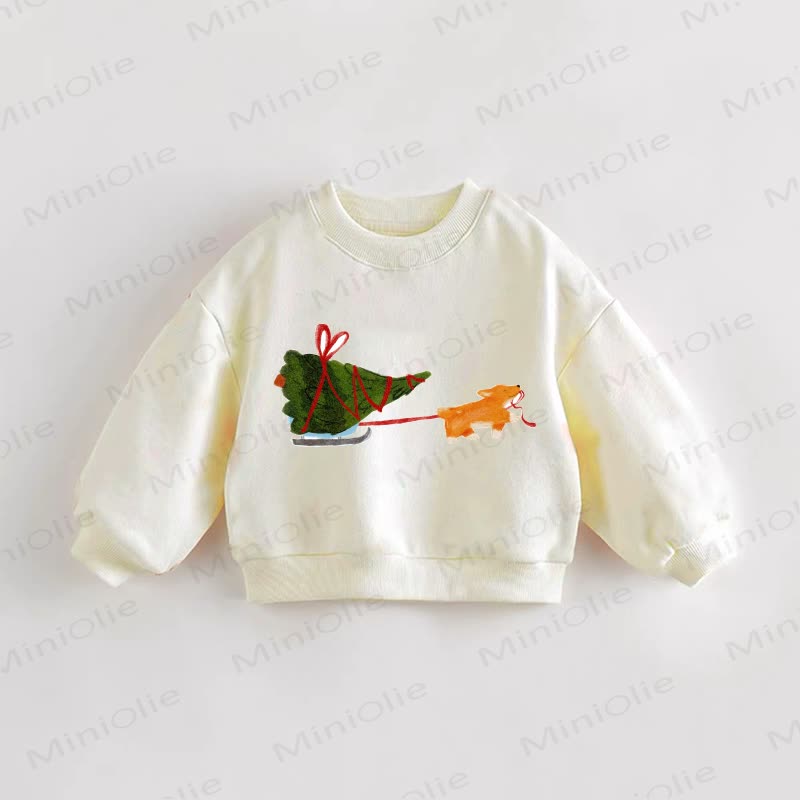 Baby Christmas Puppy Cream Sweatshirt