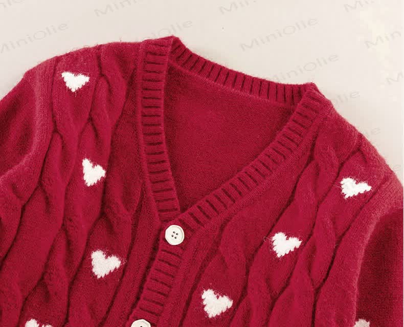 Kid Heart Shaped Christmas Sweater