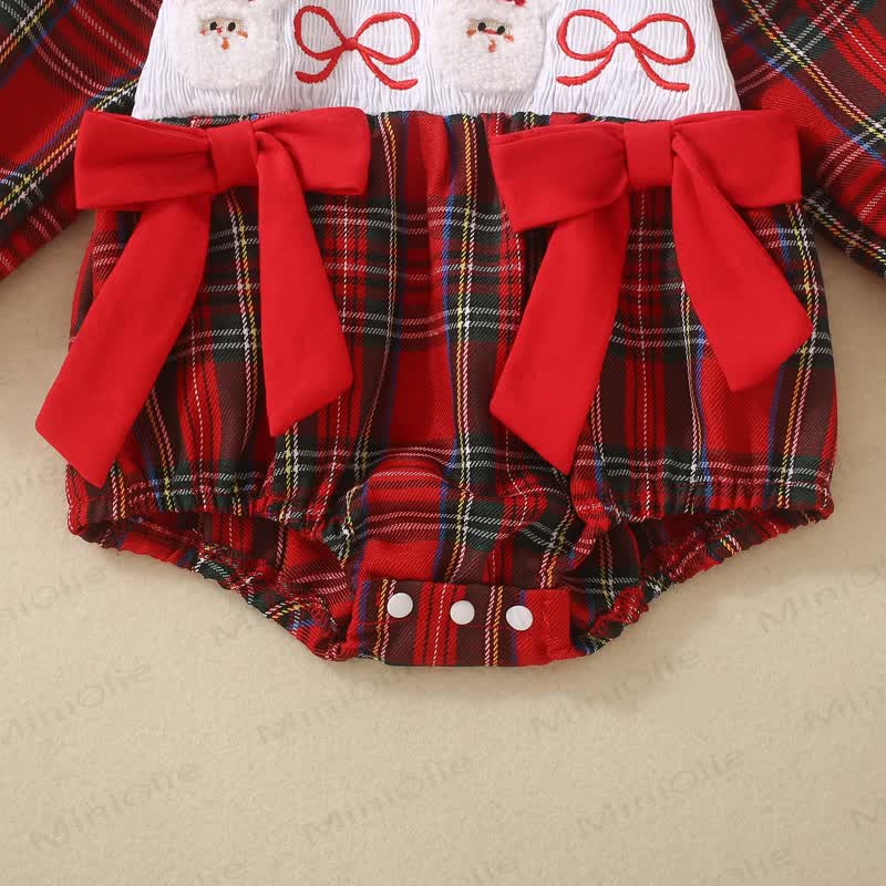 Baby Christmas Plaid Santa Claus Bodysuit