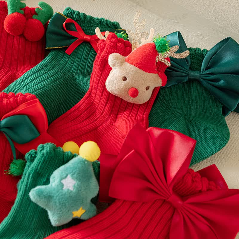 Baby Toddler Christmas Bow Socks