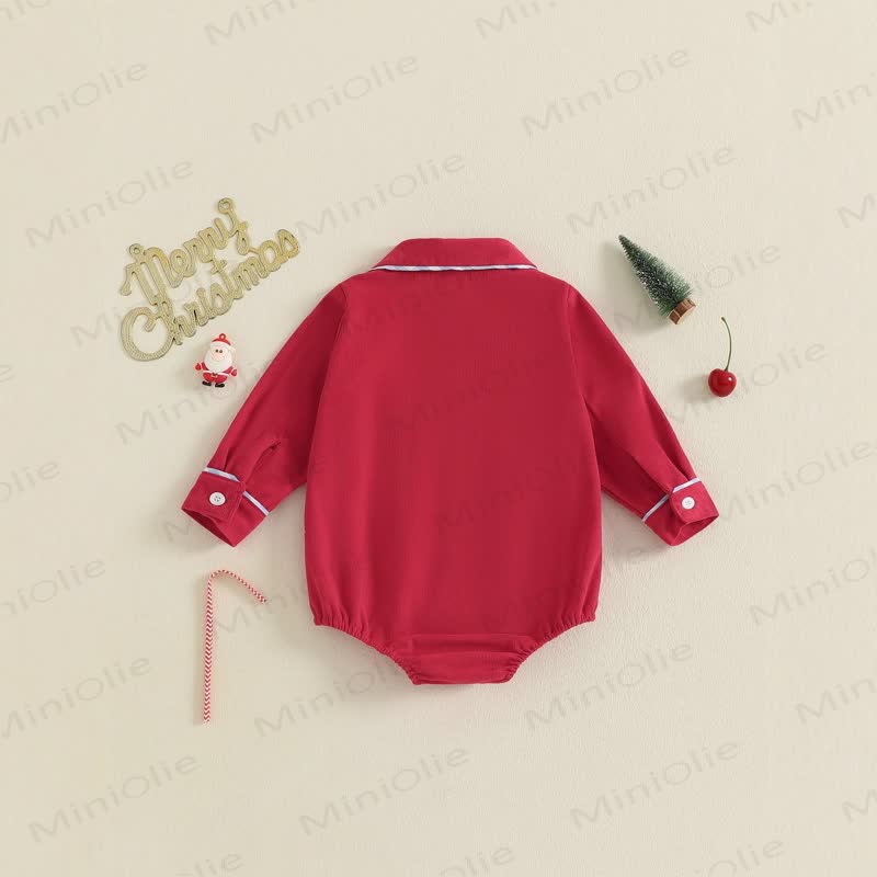 Baby Christmas Santa Claus Collar Bodysuit