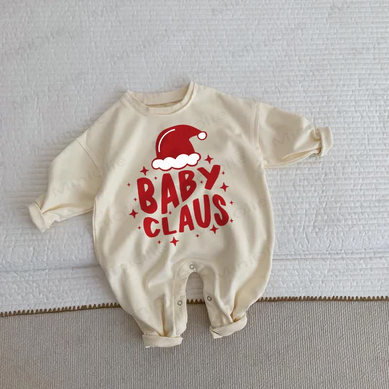 BABY CLAUS Baby Toddler Beige Romper