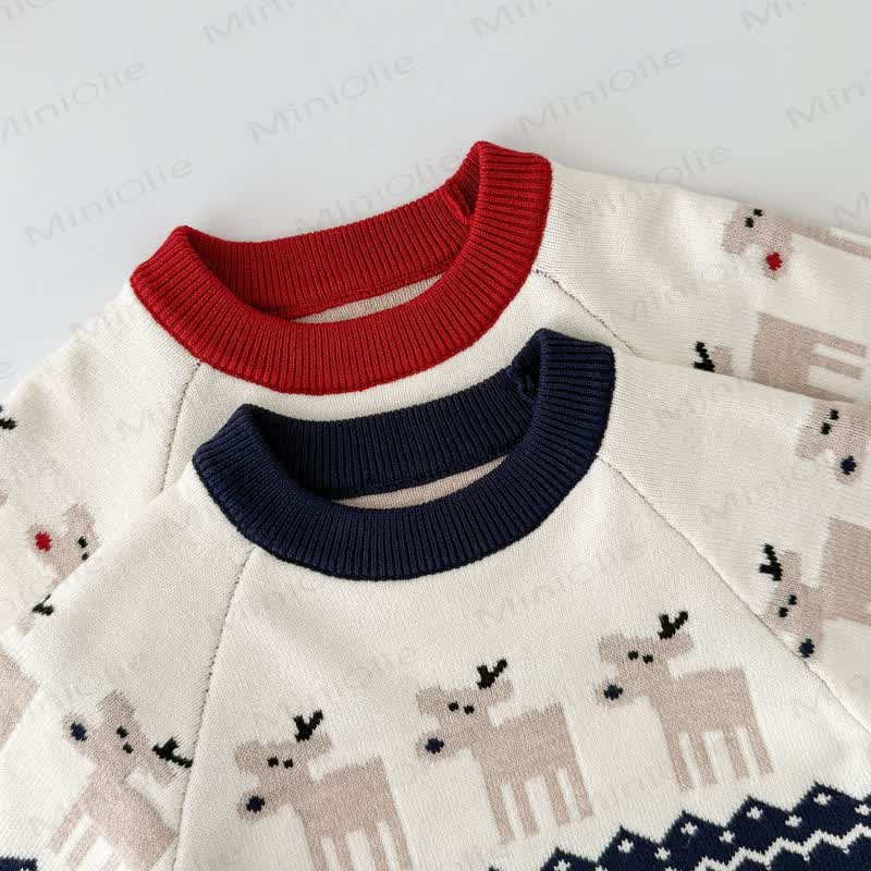 Baby Knit Christmas Deer Bodysuit
