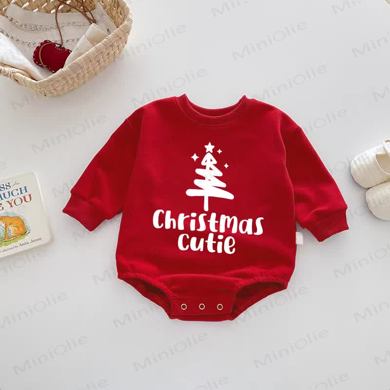 CHRISTMAS CUTIE Baby Tree Red Bodysuit