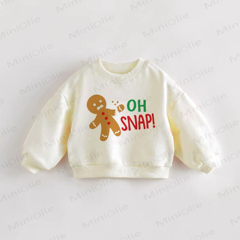 OH SNAP Baby Toddler Gingerbread Man Cream Sweatshirt