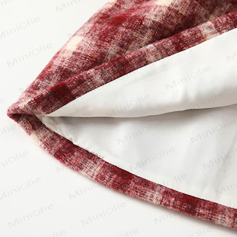 Baby Girl Red Plaid Cherry Sleeveless Dress & Beige Top