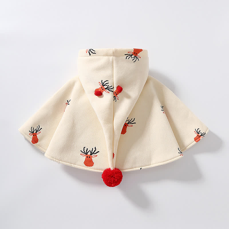Baby Christmas Deer Hooded Warm Cape