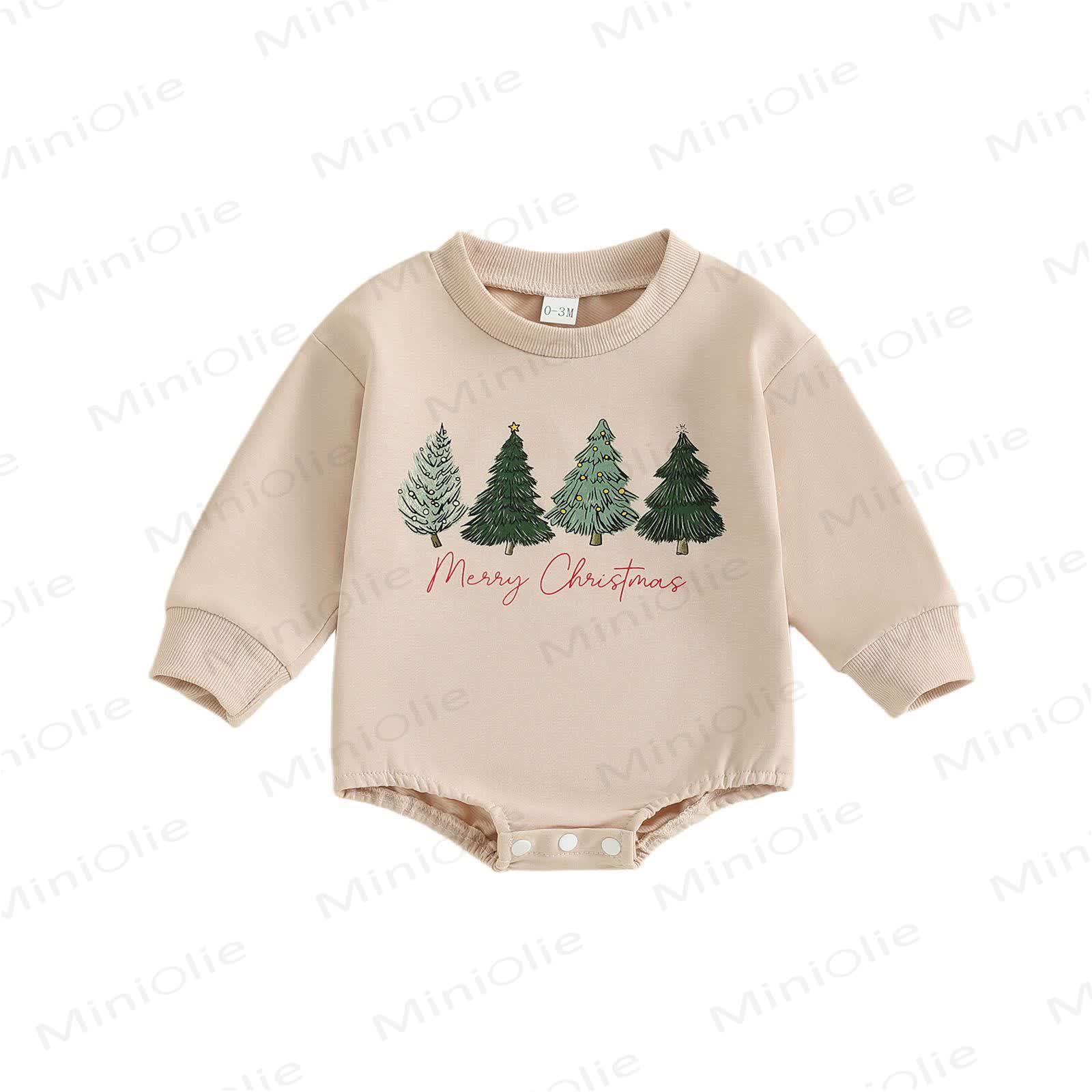 MERRY CHRISTMAS Baby Tree Bodysuit