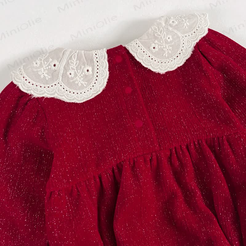Baby Bows Lace Red Bodysuit