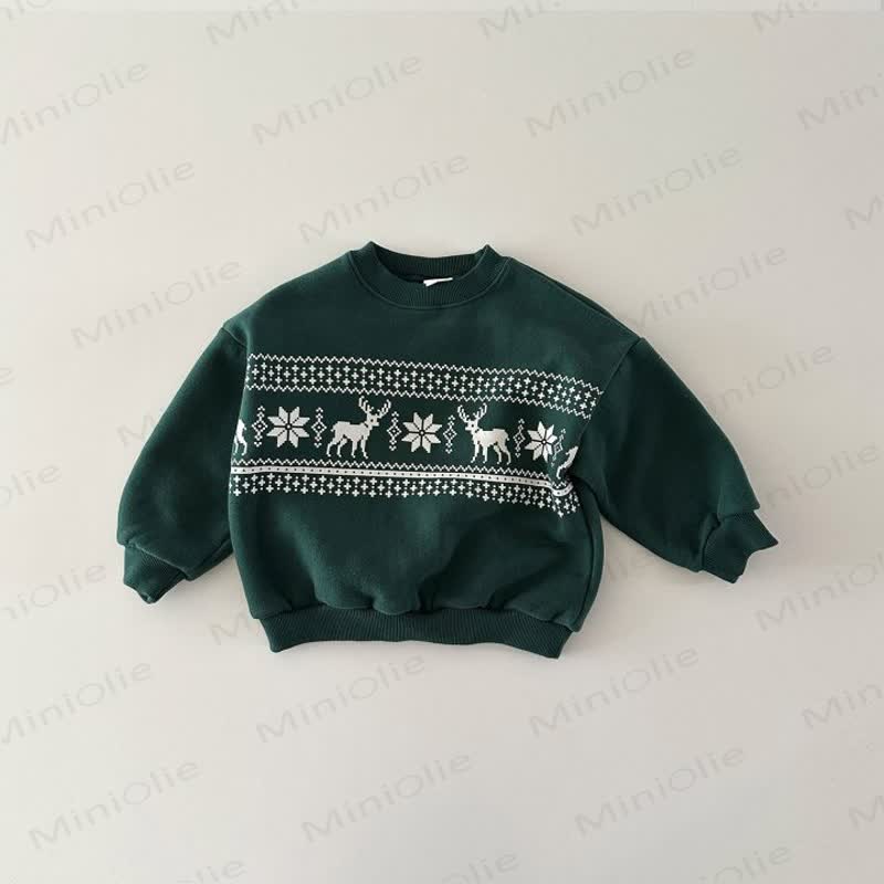 Kid Christmas Snowflake Fleece Sweatshirt