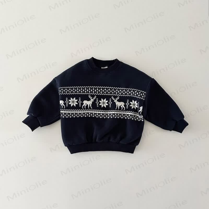 Kid Christmas Snowflake Fleece Sweatshirt