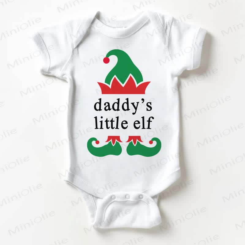 DADDY'S LITTLE EIF Baby White Bodysuit