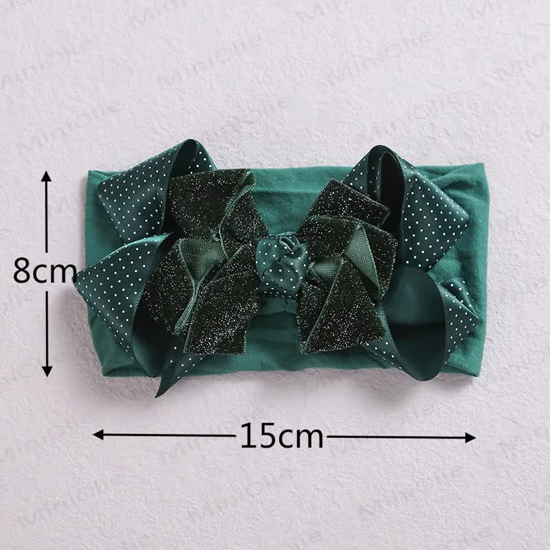 Baby Christmas Dots Bow Headband
