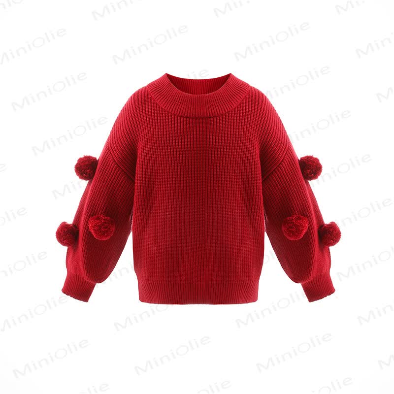 Kid Solid Color Sweet Knitted Sweater