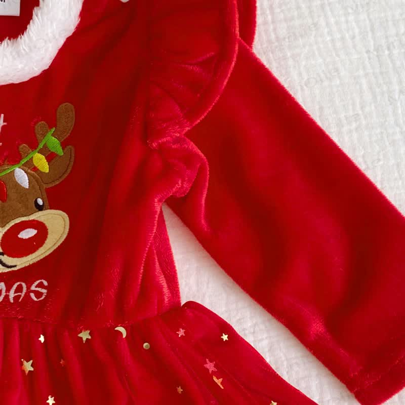 MY 1ST CHRISTMAS Baby Skirted Bodysuit with Headband