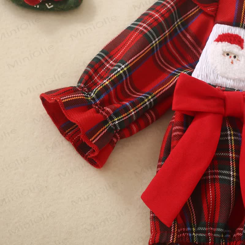 Baby Christmas Plaid Santa Claus Bodysuit