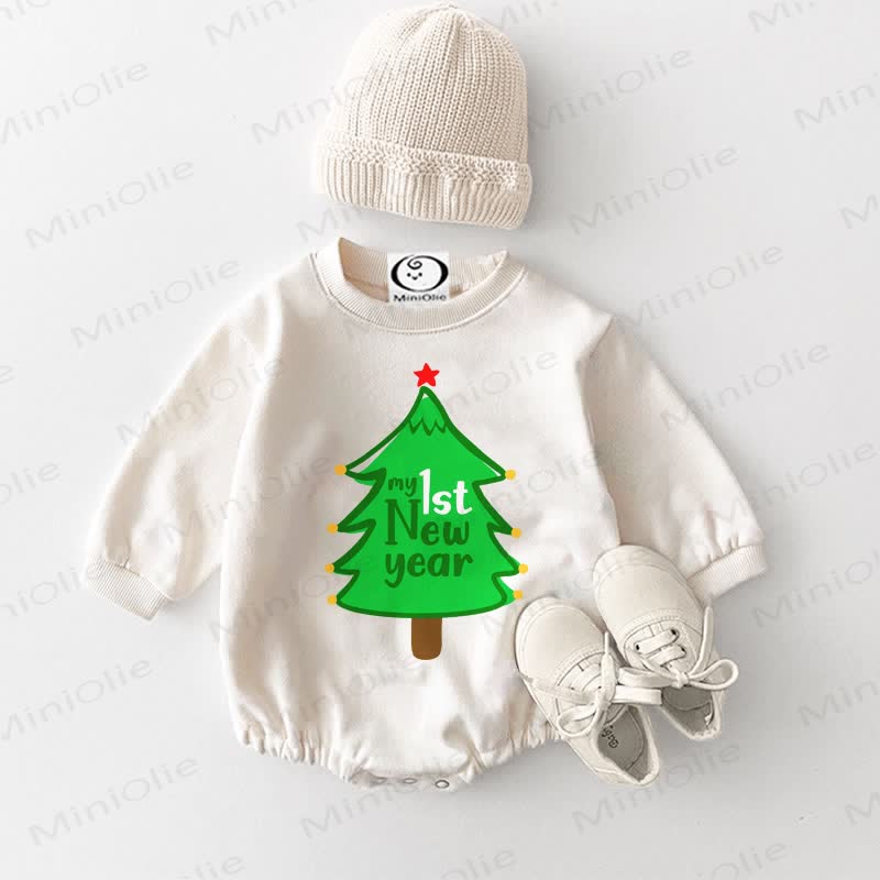 MY 1ST NEW YEAR Baby White Bodysuit