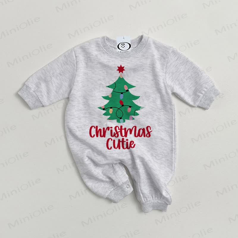 CHRISTMAS CUTIE Baby Grey Romper