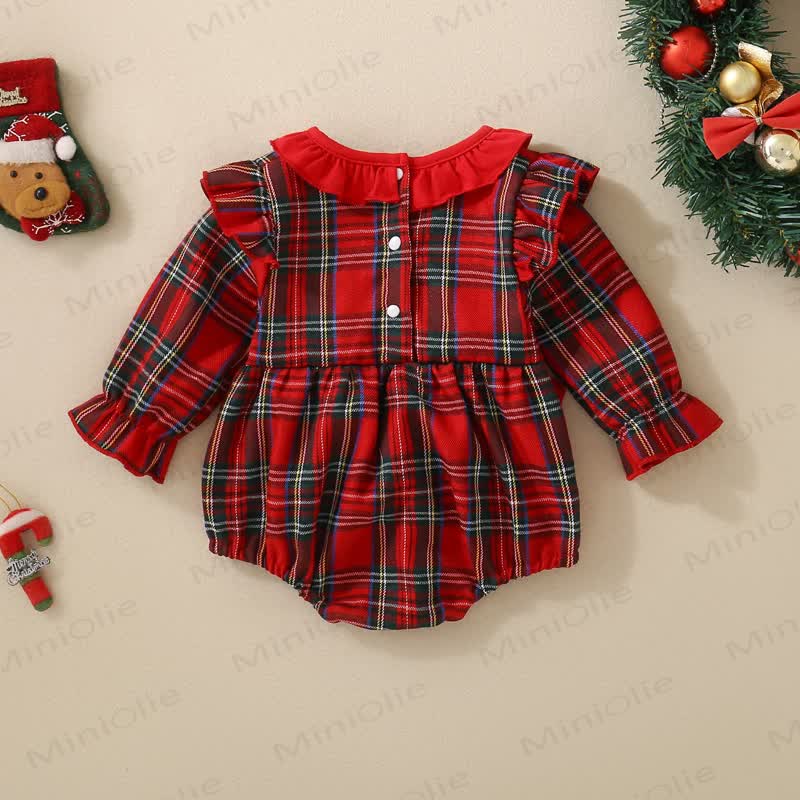 Baby Christmas Plaid Santa Claus Bodysuit