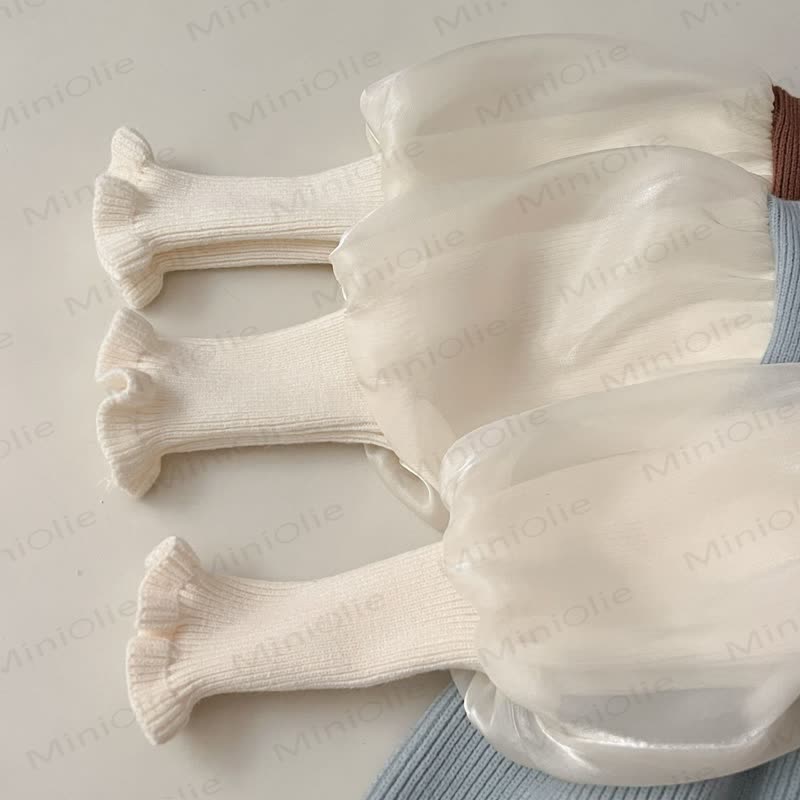 Toddler Girl White Bow Knitted Christmas Dress