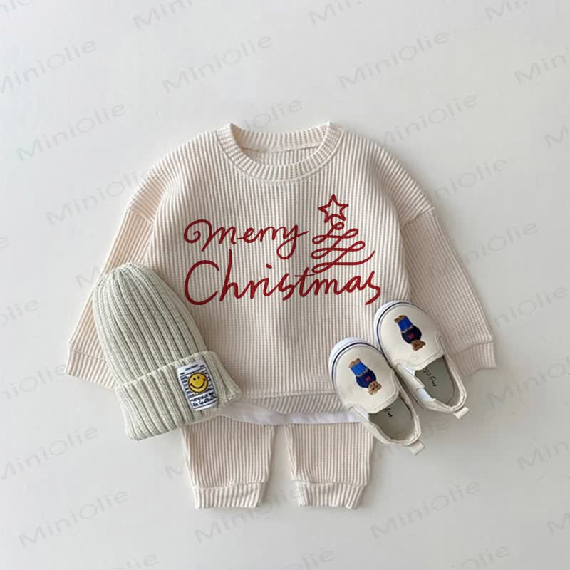 MERRY CHRISTMAS Baby Waffle 2-piece Set