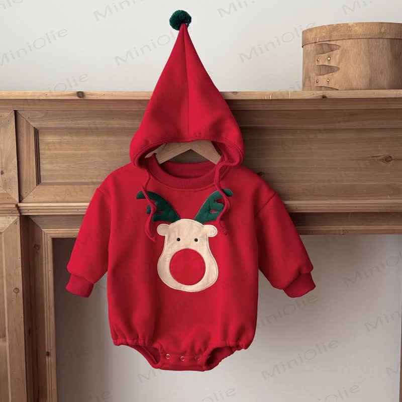 Baby Christmas Deer Bodysuit and Hat