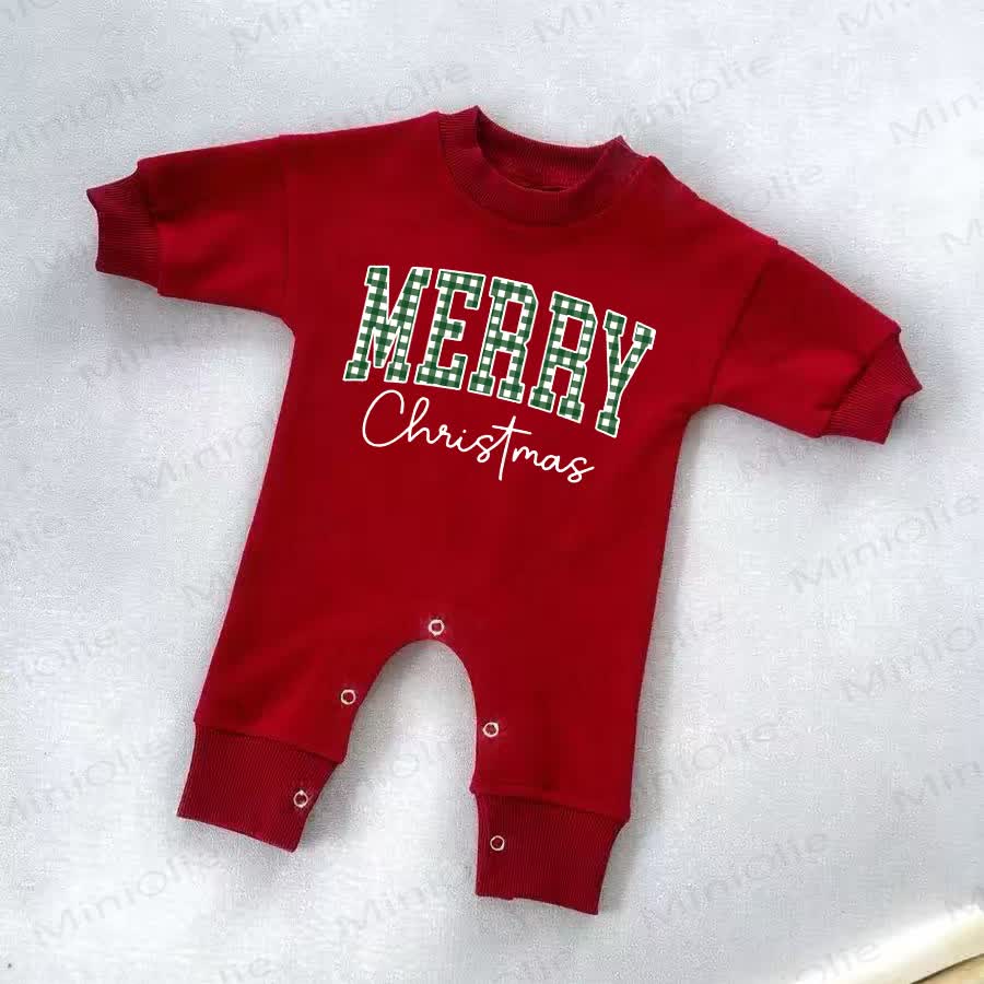 MERRY CHRISTMAS Baby Red Romper