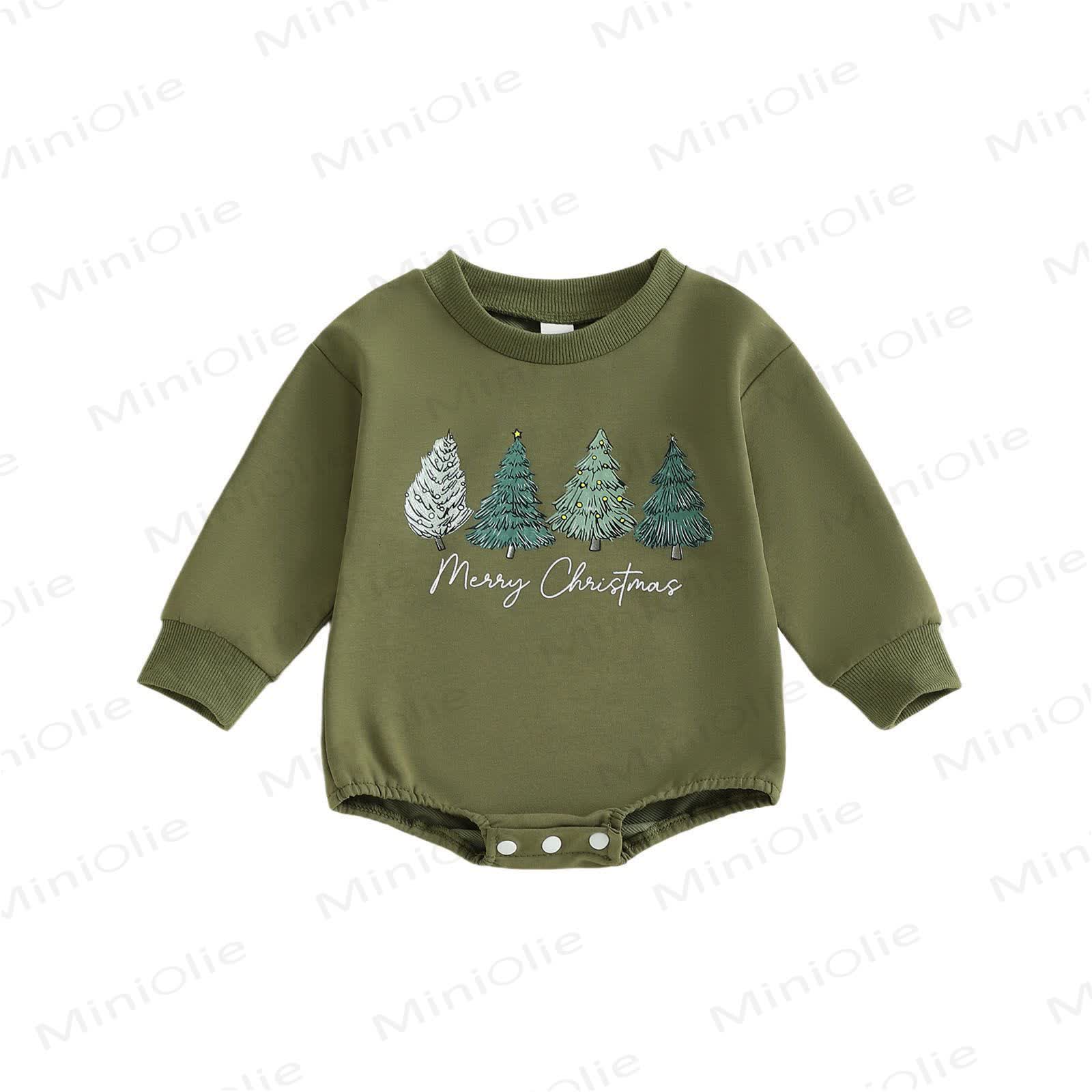 MERRY CHRISTMAS Baby Tree Bodysuit