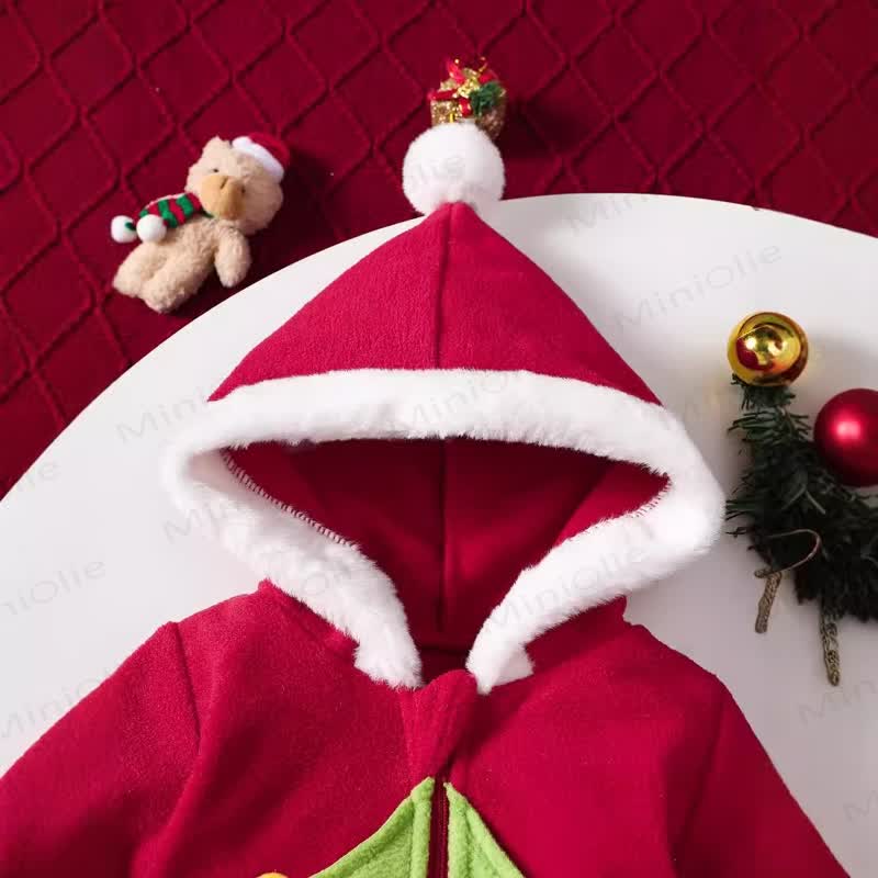 Baby Christmas Tree Hooded Bodysuit with Socks