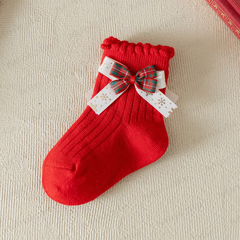 Baby Toddler Christmas Bow Socks