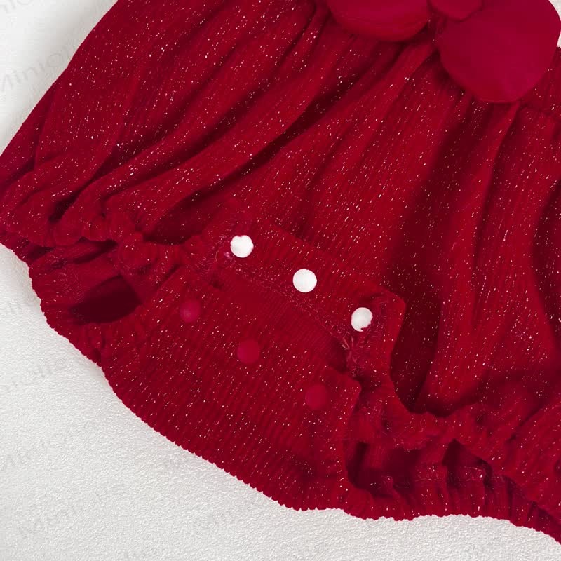 Baby Bows Lace Red Bodysuit