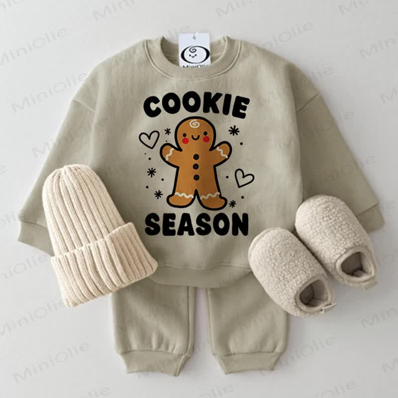 COOKIE SEASON Baby Gingerbread Man Grey Green 2-piece Set