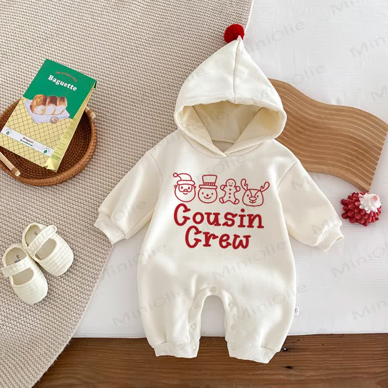 COUSIN CREW Baby Toddler White Hooded Onesie