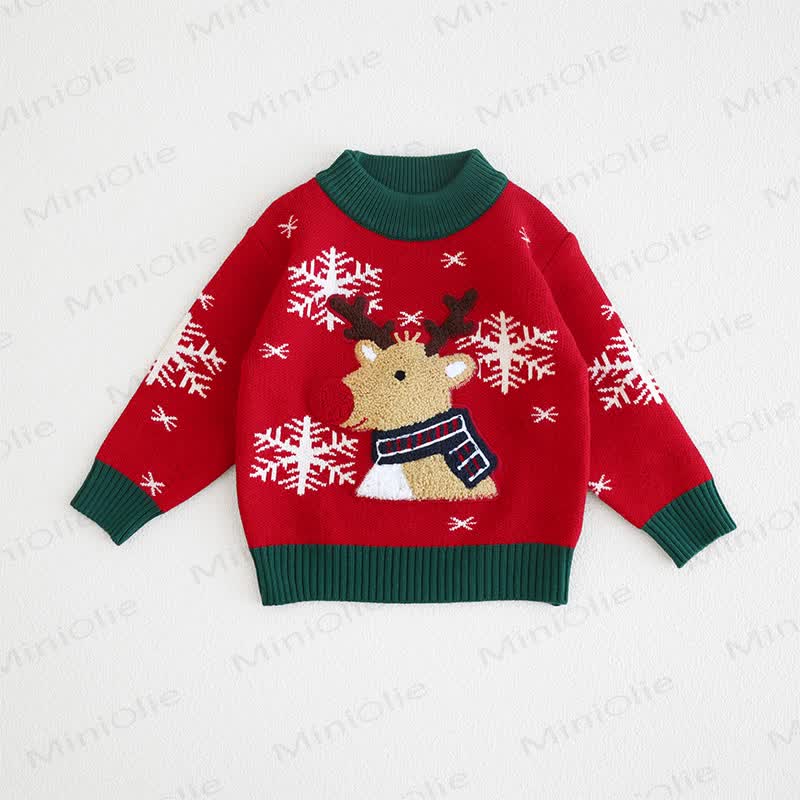 Toddler Lovely Reindeer Snow Knitted Sweater