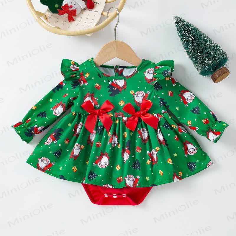 Baby Santa Claus Skirted Bodysuit