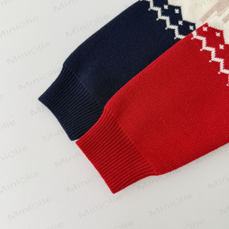 Baby Knit Christmas Deer Bodysuit