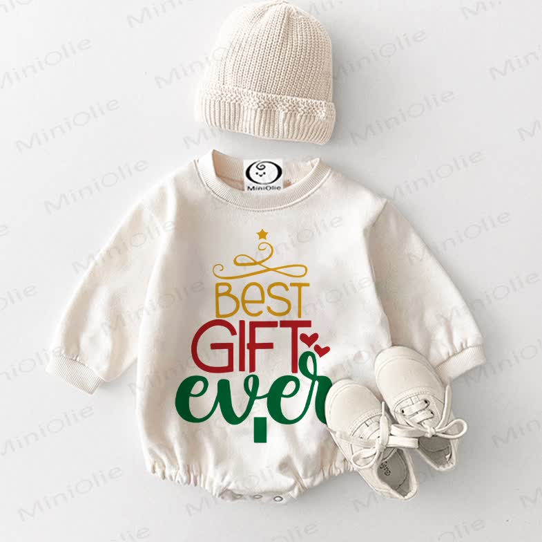 BEST GIFT EVER Baby Christmas White Bodysuit