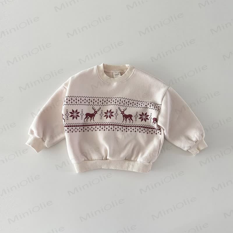 Kid Christmas Snowflake Fleece Sweatshirt